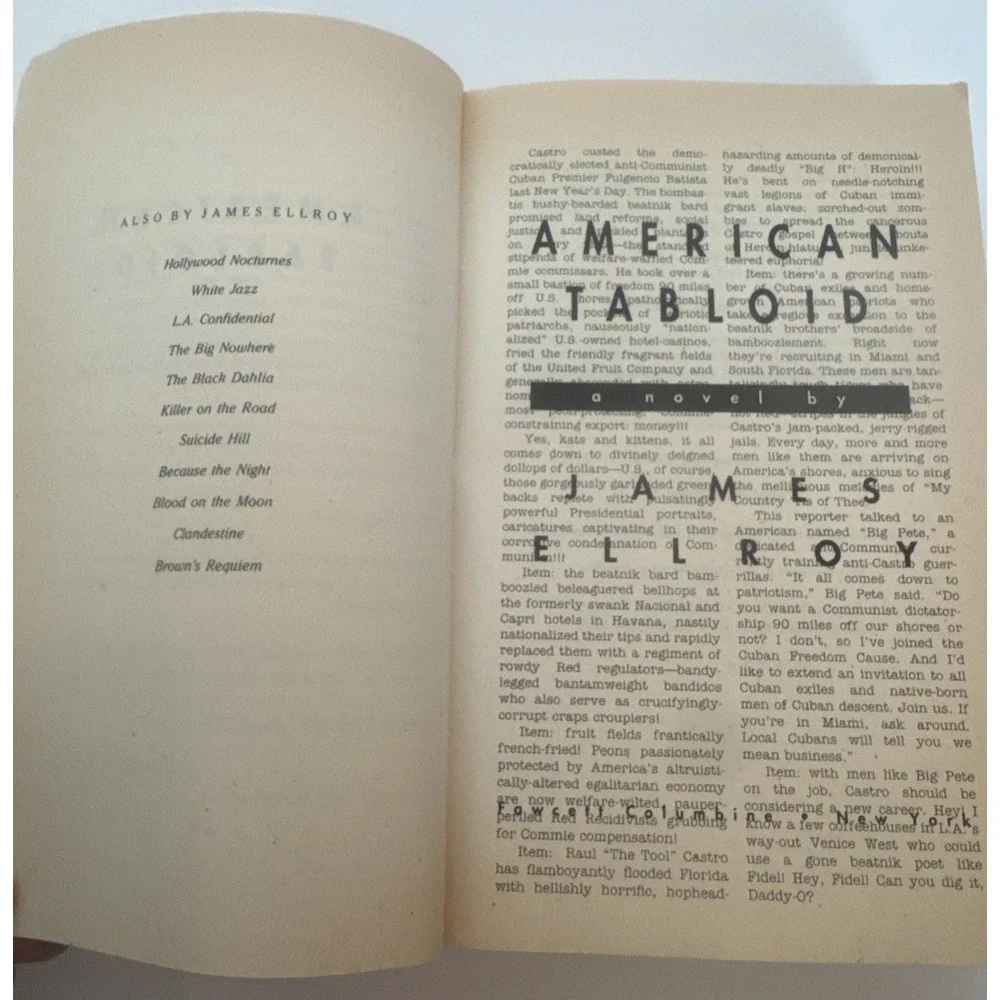 James Ellroy American Tabloid Time Magazine #1Novel Of The Year